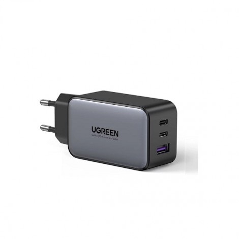 Củ sạc nhanh 3 cổng GaN 65W chân tròn Ugreen 10335