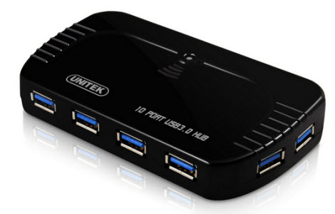 HUB UNITEK Y-3112 USB 3.0 10 cổng tốc độ cao 5Gbps