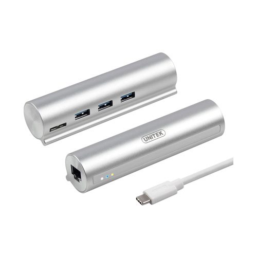 Bộ chia USB Type-C ra 3 cổng USB 3.0 Unitek Y-3095 + Lan Gigabit