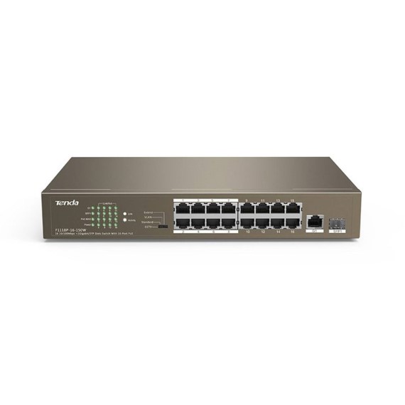 SWITCH TENDA TEF1118P 16-PORT 10/100MBPS POE + 1 GIGABIT SFP