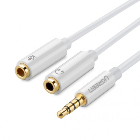 Cáp chuyển Audio 3.5mm sang 1 đầu Audio 3,5mm, 1 đầu Microphone Ugreen 10789