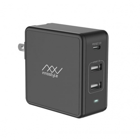 SẠC ĐA CỔNG MACBOOK INNOSTYLE GOMAX PLUS 73W (USB-C PD 61W + 2*USB A SMART AI)-IC73-3PD