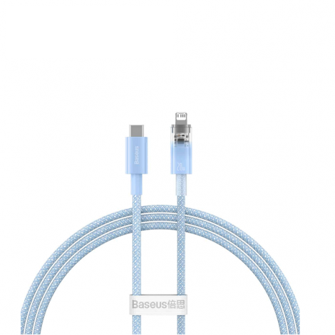 Cáp Sạc Nhanh Tự Ngắt Type C to Lightning dài 1m Baseus Explorer Series 20W Blue CATS010203