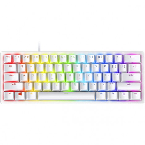 Bàn phím có dây Razer Huntsman Mini-Trắng(Mercury) 60% Optical- Linear Red Switch RZ03-03390400-R3M1