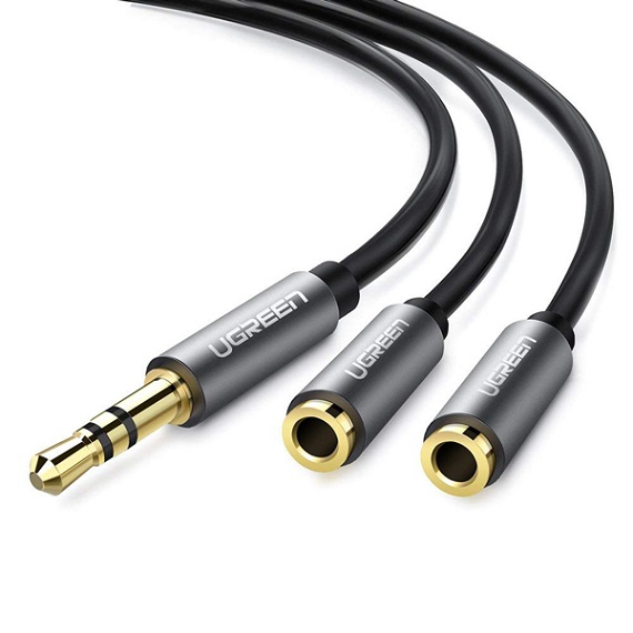 Cáp Audio 3.5mm 1 ra 2 UGREEN 10532 (20cm)