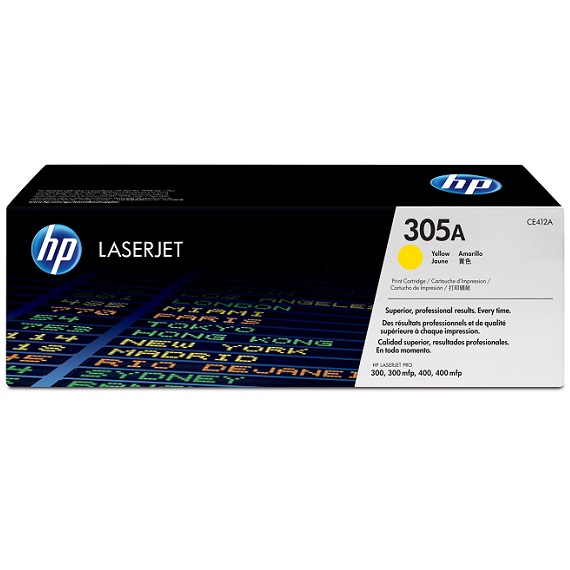 Mực in HP 305A (CE412A) màu vàng dùng cho máy HP Pro 400 M451DN / M451DW / M451NW, HP 400- M475DN, HP 300- M375NW
