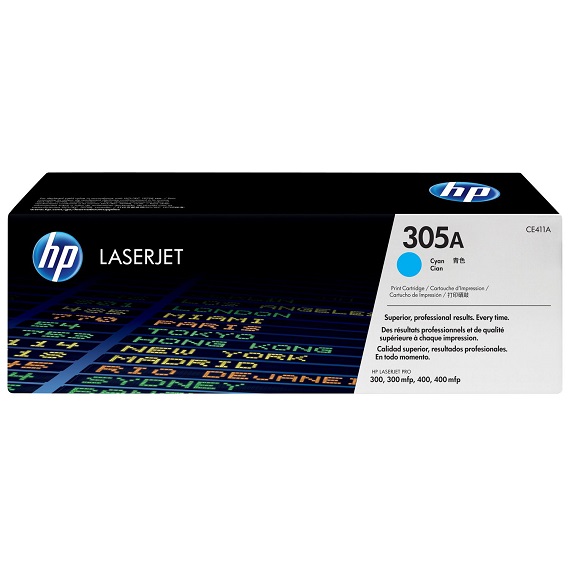 Mực in HP 305A (CE411A) màu xanh dùng cho máy HP Pro 400 M451DN / M451DW / M451NW, HP 400- M475DN, HP 300- M375NW