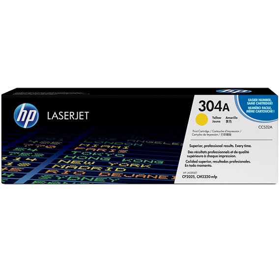 Mực in HP 304A (CC532A) màu vàng dùng cho máy HP CP2025 / M2320 MFP