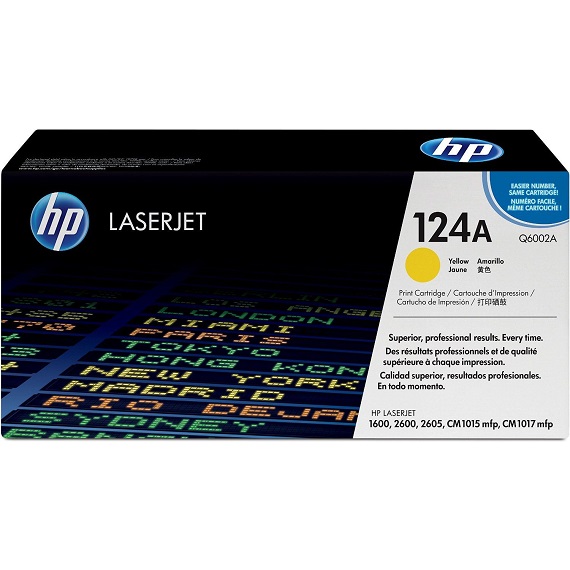 Mực in HP 124A (Q6002A) màu vàng dùng cho máy in HP 1600/ 2600N/ 2605 CM1015 MFP / CM1017 MFP
