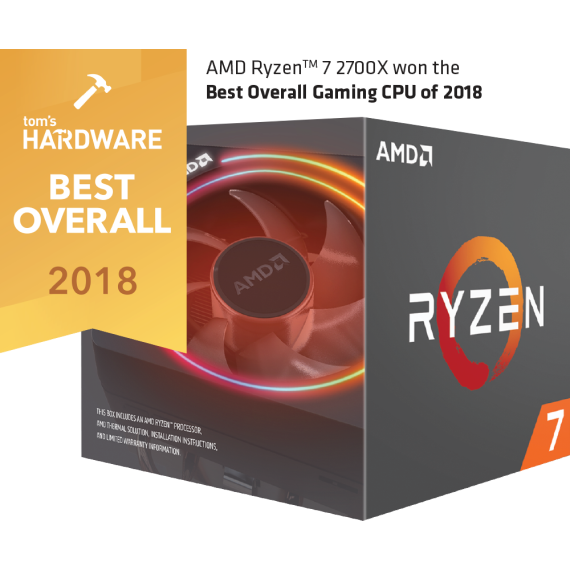 CPU AMD Ryzen 7 2700X (8C/16T, 3.7 GHz - 4.3 GHz, 16MB) - AM4