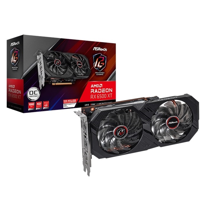 Card màn hình Asrock RX 6500 XT Phantom Gaming D 4GB OC