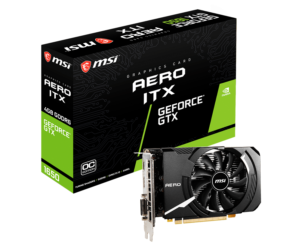Card màn hình VGA MSI GTX 1650 D6 AERO ITX 4G OC