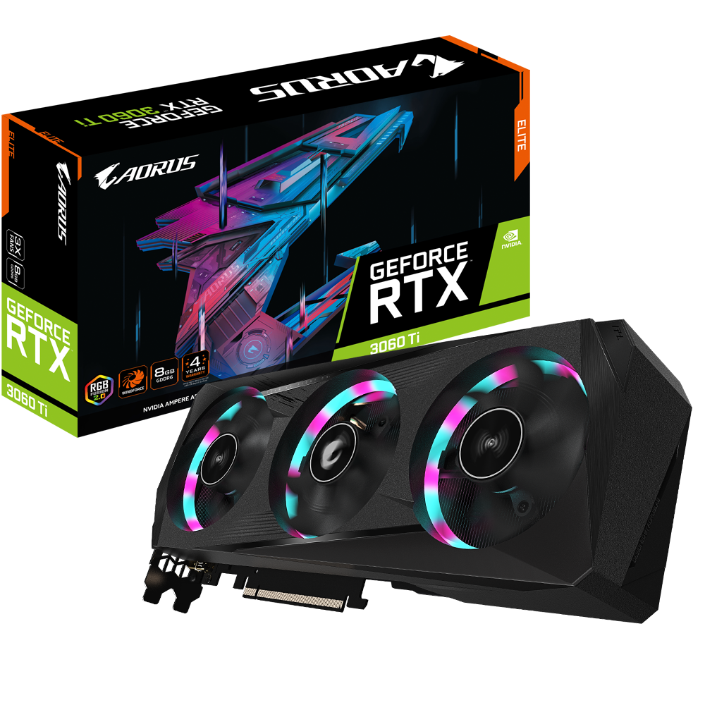 Card màn hình VGA Gigabyte RTX 3060 Ti AORUS ELITE 8GD-V2