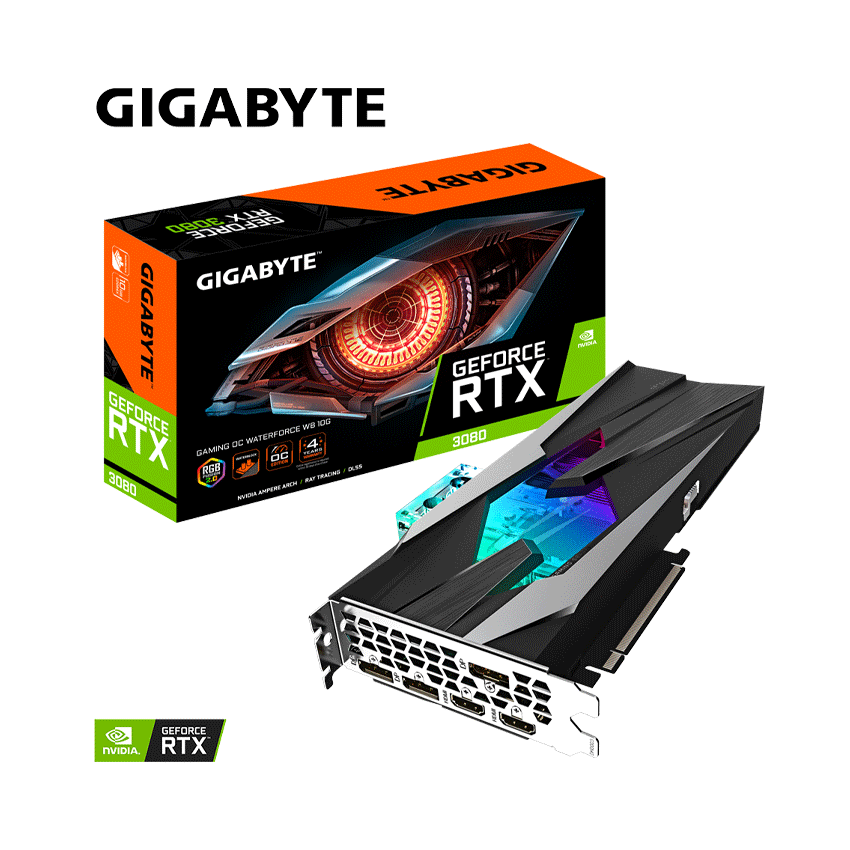 Card màn hình VGA Gigabyte RTX 3080 GAMING OC WATERFORCE WB-10G