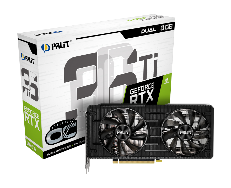 Card màn hình VGA Palit RTX 3060 Ti DUAL 8GB (LHR)