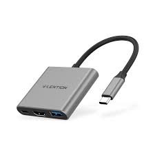 Bộ chuyển đổi Type C 3 trong 1 Lention C14H, xám (Type C ra Type C + USB+ HDMI)