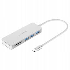Bộ chuyển đổi Type C 5 trong 1 Lention C15, bạc (Type C ra 3*USB 3.0 + SD/Micro SD + Card Reader)