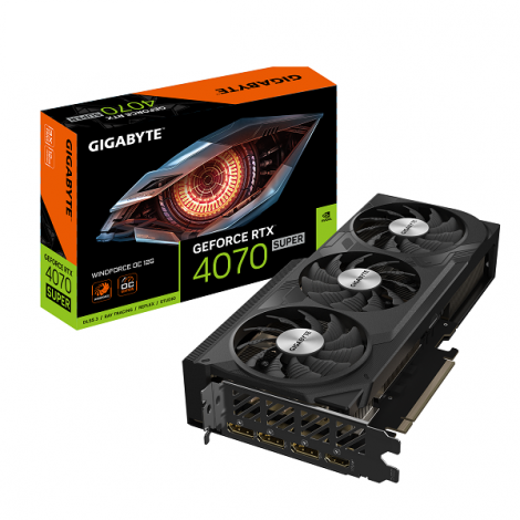 Card màn hình Gigabyte GeForce RTX 4070 SUPER WINDFORCE OC 12G (GV-N407SWF3OC-12GD)