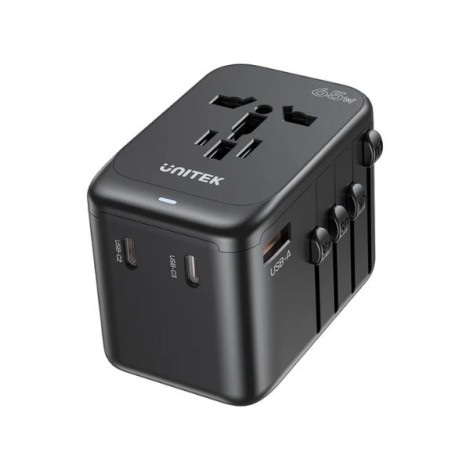 Cốc sạc đa năng và ổ điện du lịch 65W Unitek P1122ABK01