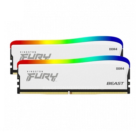 Ram Kingston Fury Beast White RGB 16GB (2x8GB) DDR4 3200Mhz (KF432C16BWAK2/16)