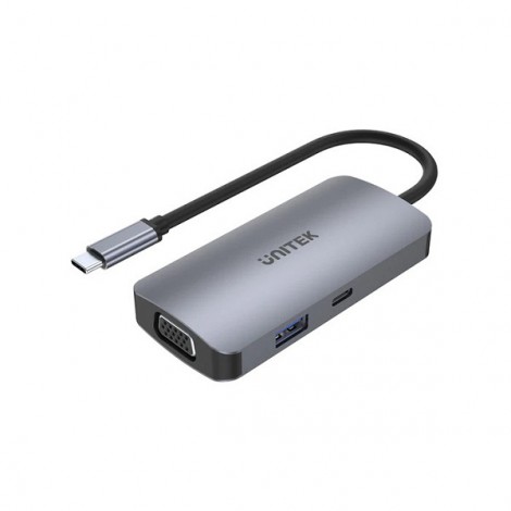 Cáp chuyển Type C sang 2*HDMI + USB 3.0 + VGA + PD100W Unitek D1051A