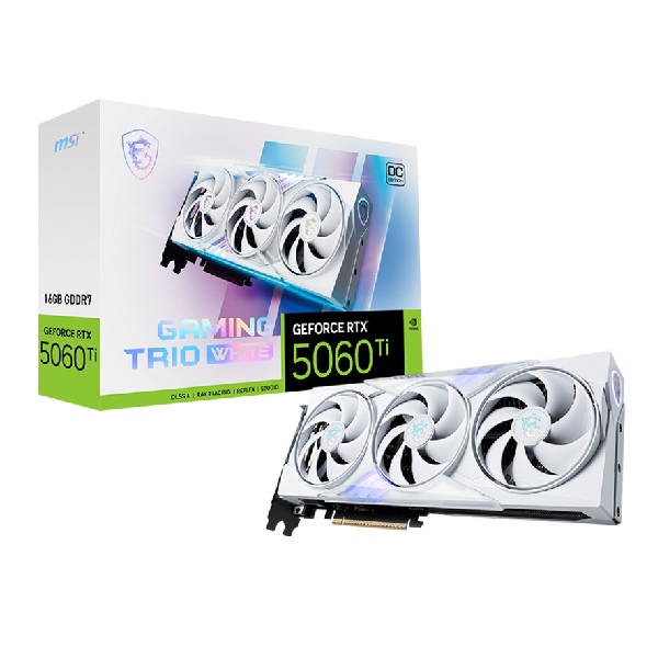 Card đồ họa MSI GeForce RTX 5060 Ti 16G GAMING TRIO OC WHITE (GDDR7/ 128 bit)