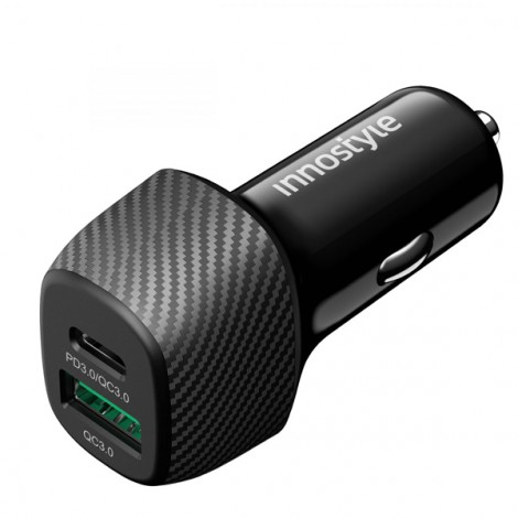 Sạc nhanh xe hơi Innostyle Poweron Speed 2 cổng PD/QC3.0 38W IC38- 2PDBLK