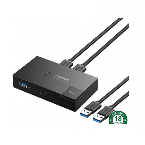 Bộ chia sẻ USB 3.0 2 vào 1 ra Ugreen 15149, 2 máy tính dùng chung 1 máy in