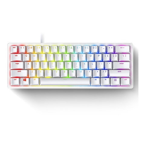 Bàn phím Razer Huntsman Mini-Trắng(Mercury)-60% Optical-Clicky Purple Switch_RZ03-03390300-R3M1