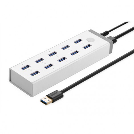 HUB USB 10 Cổng USB 3.0 Cao Cấp Có Nguồn 12V 5A Ugreen 20297