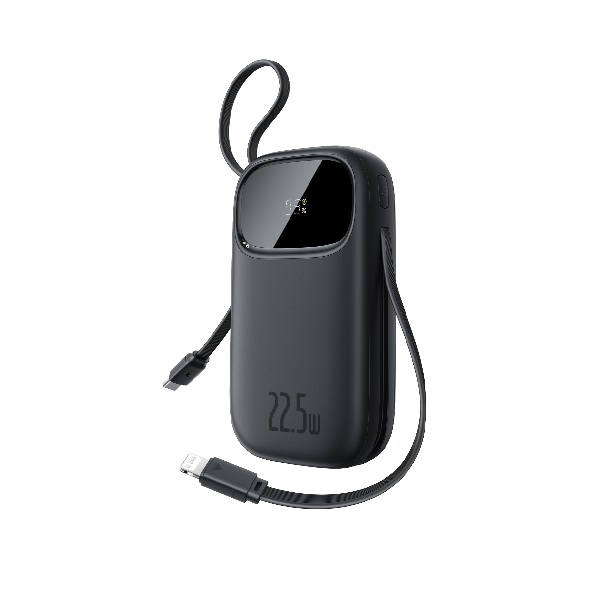 Sạc dự phòng Nhanh Baseus EnerFill FC31 Qpow3 Dual-Cable Digital Display 22.5W 10000mAh P10082106123-00 (Đen)