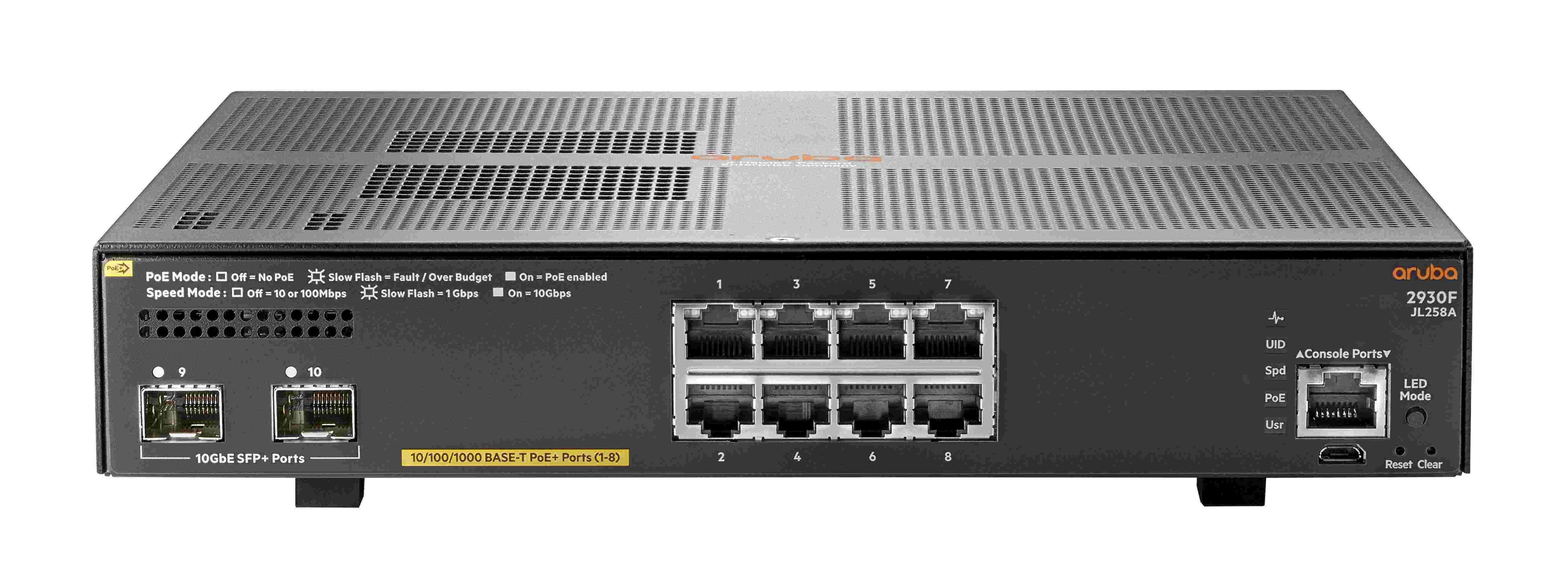 HP 2930F 8G PoE+ 2SFP+ Switch JL258A
