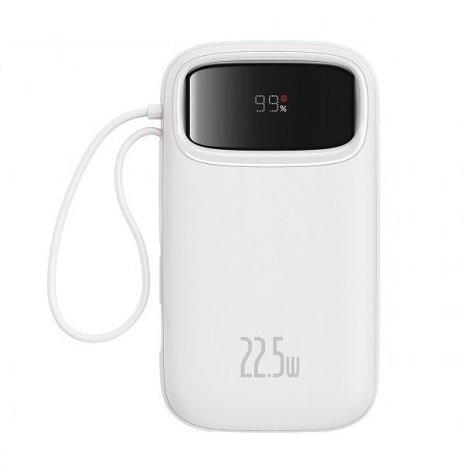 Sạc dự phòng Baseus Qpow2 Dual-Cable 10000mAh 22.5W Stellar White LVA025-1W-22 (P10055003223-00)
