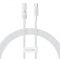 Cáp sạc nhanh Baseus Gem USB-C sang USB-C 1m PD 100W P10373000211-00 Moon White
