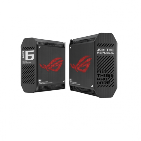Router Asus Mesh Wi-Fi 6 chuẩn AX10000, 3 băng tần ROG Rapture GT6 Black (2 Pack)
