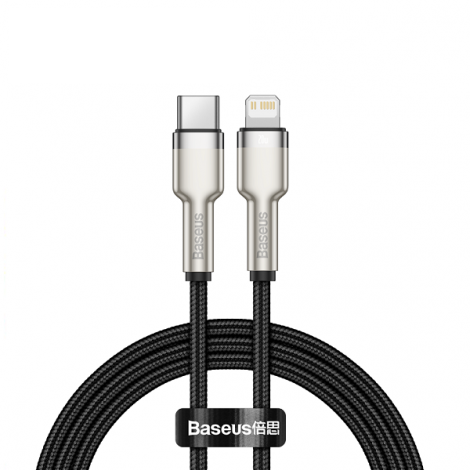 Cáp sạc nhanh USB TypeC to Lightning 20W Baseus Cafule Series Metal Data dài 0.25m CATLJK-01
