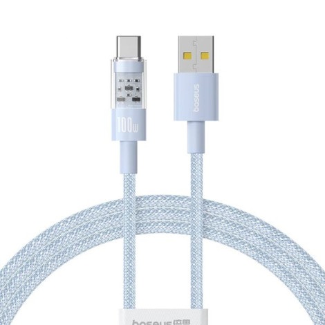 Cáp sạc nhanh Baseus Gem USB-C 100W dài 1m P10373002311-00 Galaxy Blue