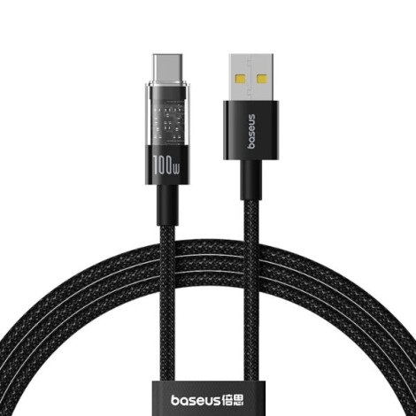 Cáp sạc nhanh Baseus Gem USB-C 100W dài 1m P10373002111-00 Cluster Black