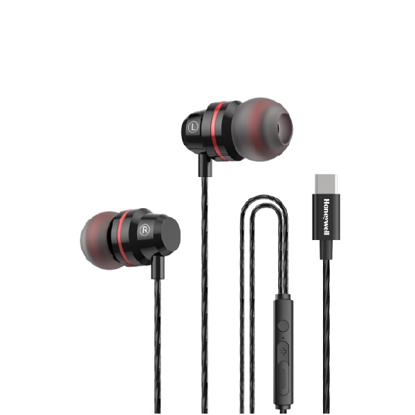 Tai nghe Honeywell Suono P60 Type-C Wired Earphone Black (HC000402/AUD/WEP/BLK/TYPEC)