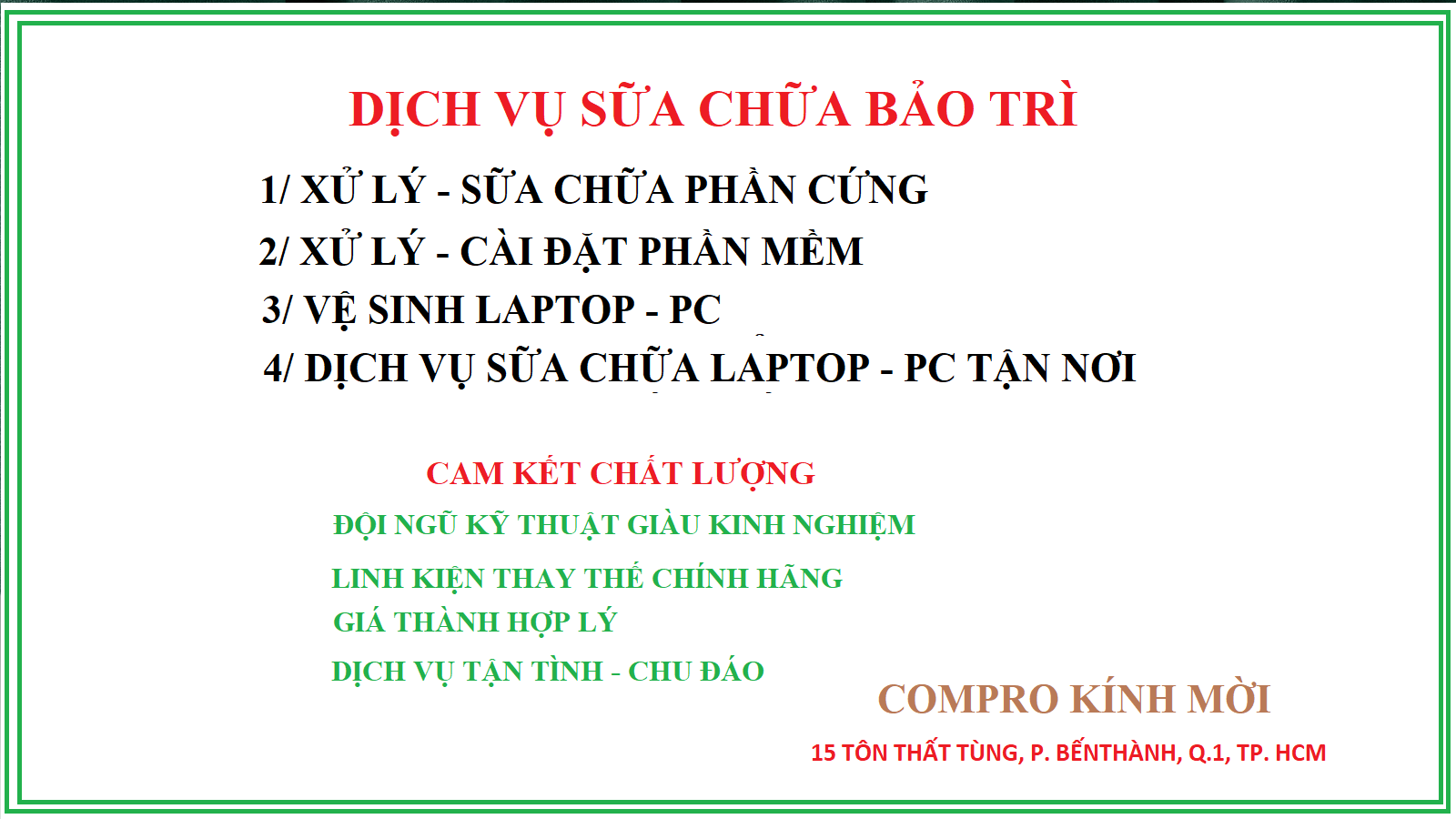 SUA CHUA LAPTOP